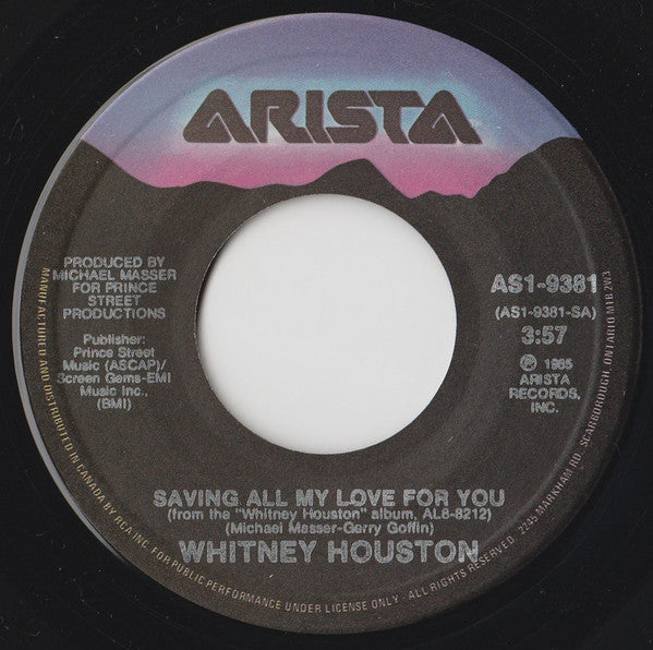 Whitney Houston - Saving All My Love For You (7") - Discogs image 3