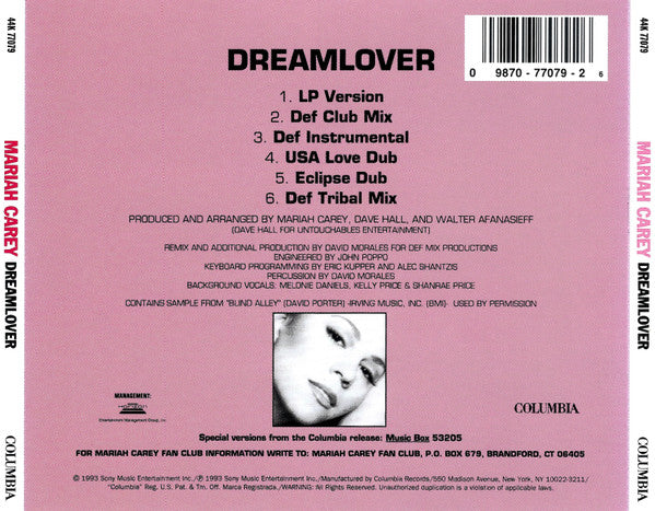 Mariah Carey - Dreamlover (CD) - Discogs image 2