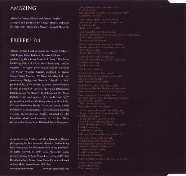 George Michael - Amazing (CD) - Discogs image 2