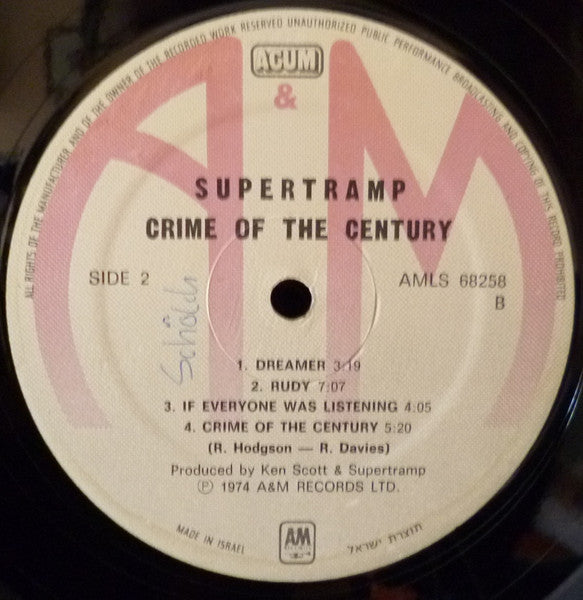 Supertramp - Crime Of The Century (LP) - Discogs image 4