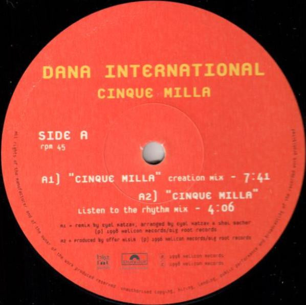 Dana International - Cinque Milla (12") - Discogs image 3