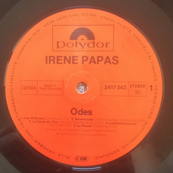 Irene Papas - Odes (LP) - Discogs image 4