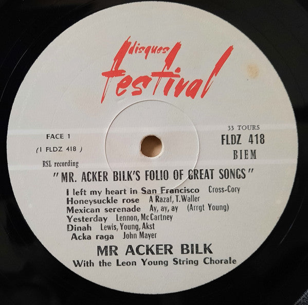 Acker Bilk - Mr. Acker Bilk's Folio Of Great Songs (LP) - Discogs image 3
