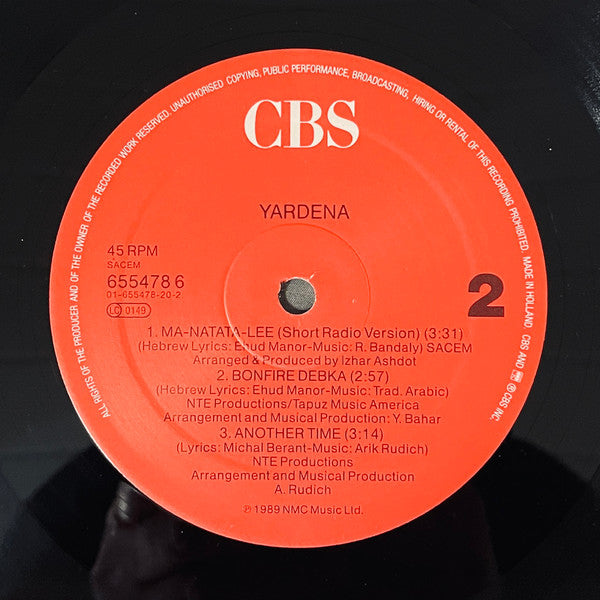 Yardena Arazi - Ma-Natata-Lee (Remix By Izhar Ashdot) (12") - Discogs image 4
