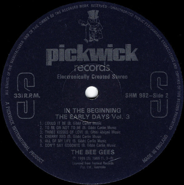 Bee Gees - In The Beginning - The Early Days Vol. 3 (LP) - Discogs image 4