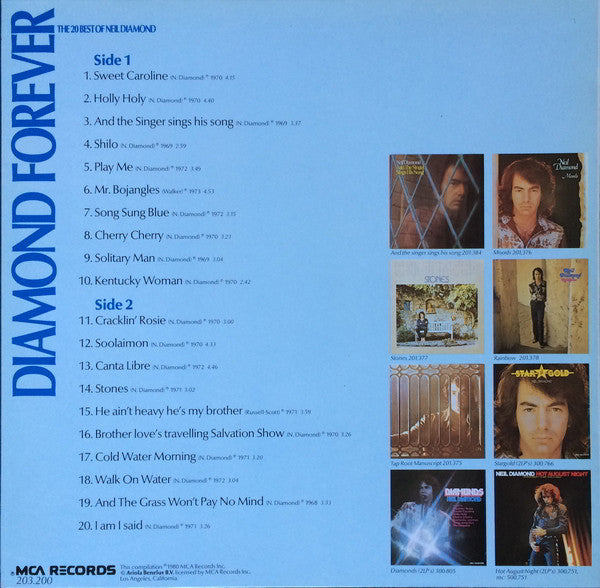 Neil Diamond - Diamond Forever - The 20 Best Of Neil Diamond (LP) - Discogs image 2