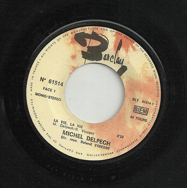 Michel Delpech - La Vie, La Vie (7") - Discogs image 3