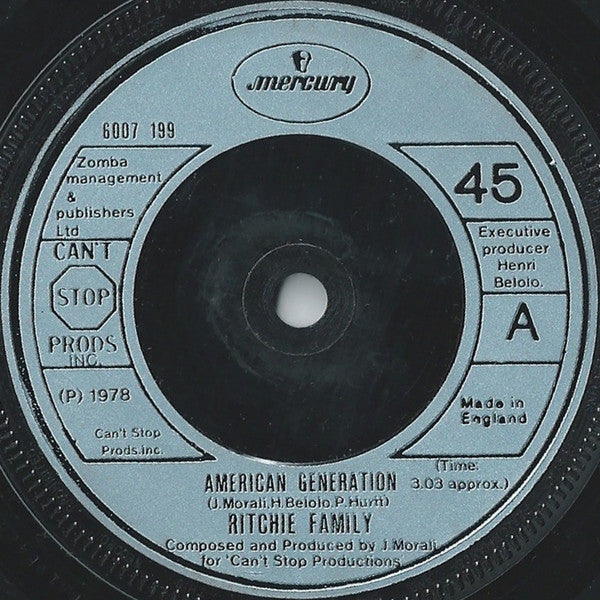 Ritchie Family, The - American Generation (7")