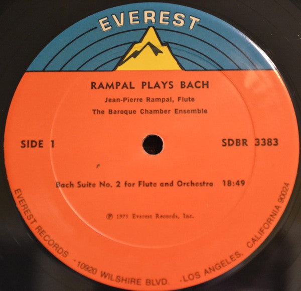 Jean-Pierre Rampal , Flute Baroque Chamber Orchestra, The, Johann Sebastian Bach - Rampal Plays Bach (LP) - Discogs image 3