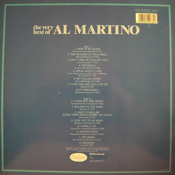 Al Martino - The Very Best Of (LP) - Discogs image 2