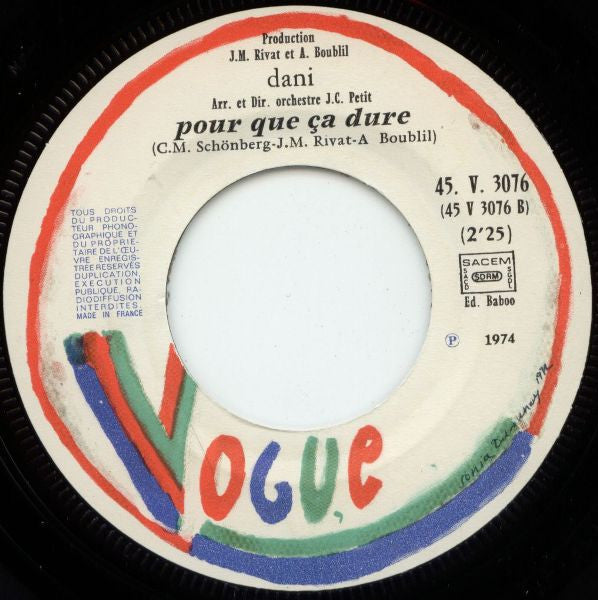 Dani - La Vie A 25 Ans (Y'a Pas De Mal A Se Faire Du Bien) (7") - Discogs image 4