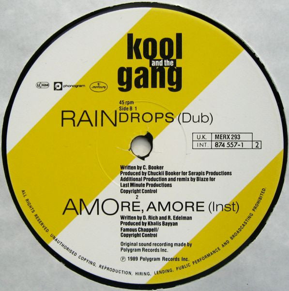 Kool & The Gang - Raindrops (The Blaze Re Mix) (12") - Discogs image 4