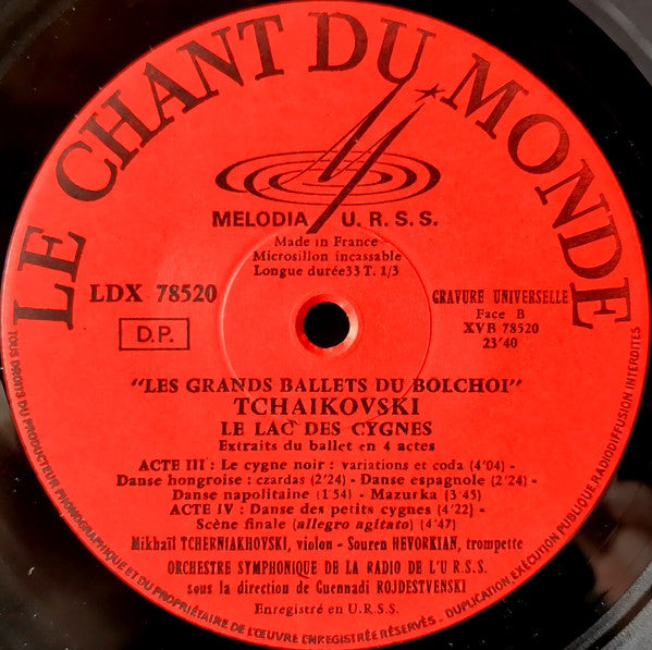 Pyotr Ilyich Tchaikovsky - Gennadi Rozhdestvensky - Le Lac Des Cygnes (LP) - Discogs image 4