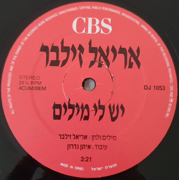 Ariel Zilber - יש לי מילים (12") - Discogs image 3