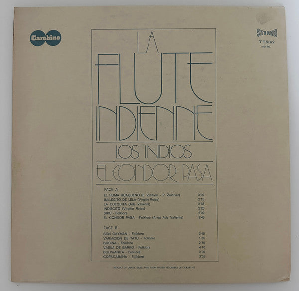 Los Indios, Grupo El Condor Pasa - La Flute Indienne (LP) - Discogs image 2