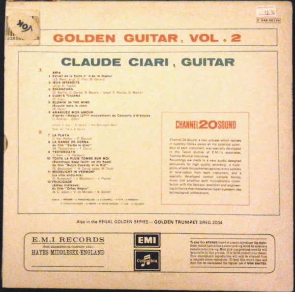 Claude Ciari - Golden Guitar, Vol. 2 (LP) - Discogs image 2
