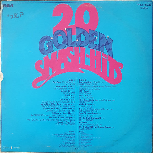 Various - 20 Golden Smash-Hits (LP) - Discogs image 2
