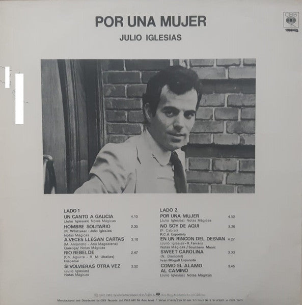 Julio Iglesias - Por Una Mujer (LP) - Discogs image 2