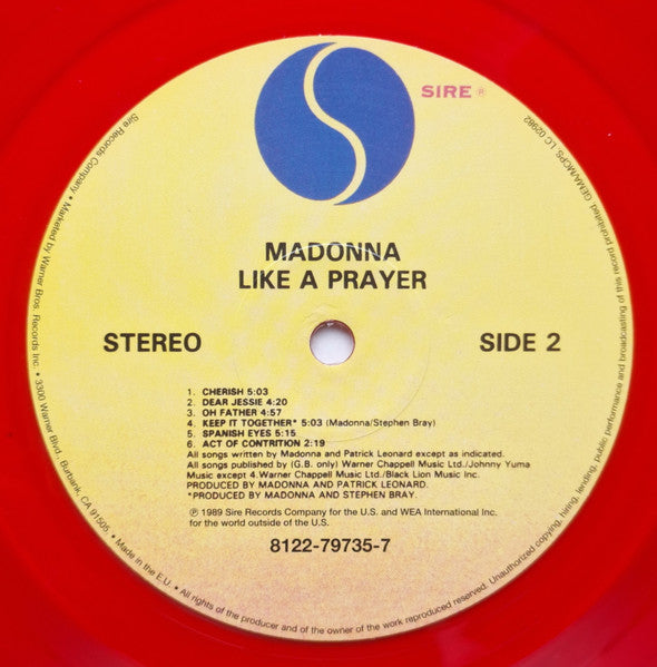 Madonna - Like A Prayer (LP) - Discogs image 4