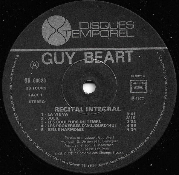 Guy Béart - Récital Intégral (3xLP) - Discogs image 3