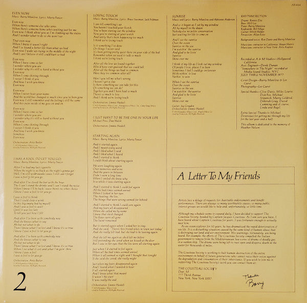 Barry Manilow - Even Now (LP) - Discogs image 6