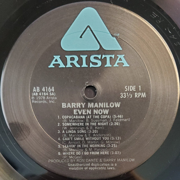 Barry Manilow - Even Now (LP) - Discogs image 3