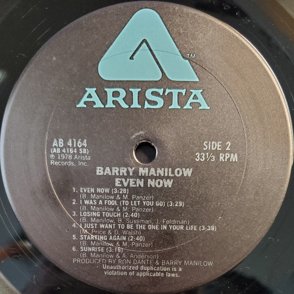 Barry Manilow - Even Now (LP) - Discogs image 4