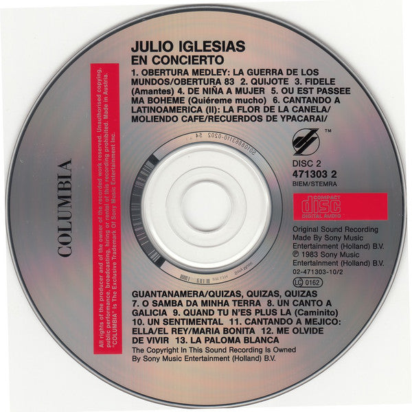 Julio Iglesias - En Concierto (2xCD) - Discogs image 4