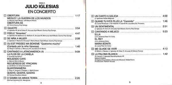 Julio Iglesias - En Concierto (2xCD) - Discogs image 7