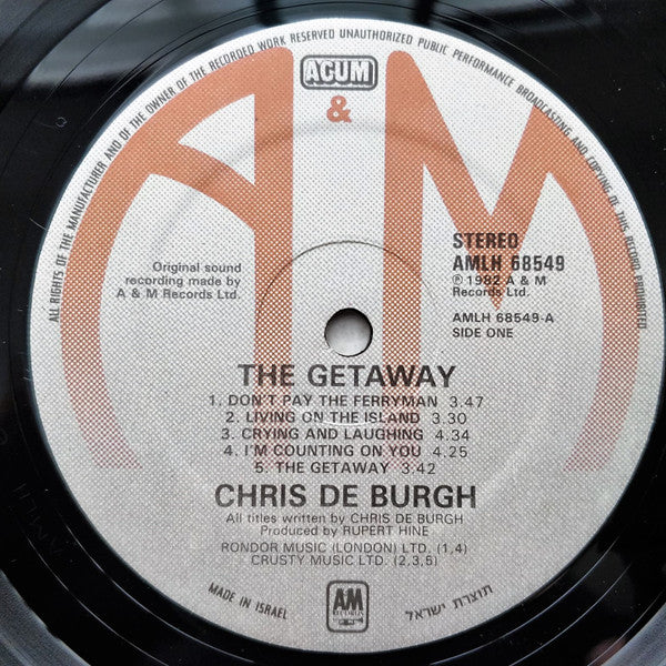 Chris de Burgh - The Getaway (LP) - Discogs image 3