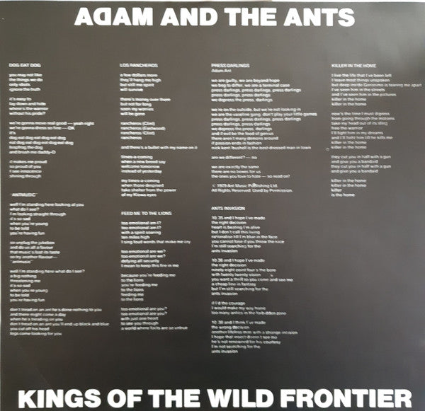 Adam And The Ants - Kings Of The Wild Frontier (LP) - Discogs image 4