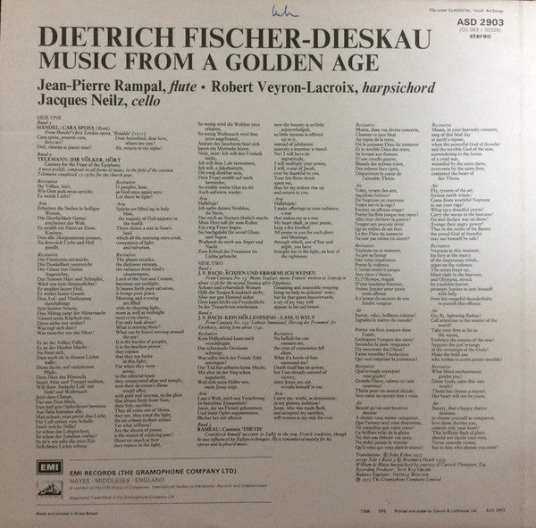 Georg Friedrich Händel, Georg Philipp Telemann, Johann Sebastian Bach, Jean-Philippe Rameau - Music From A Golden Age (LP) - Discogs image 2