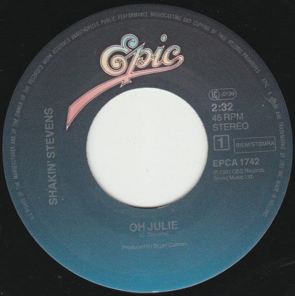 Shakin' Stevens - Oh Julie (7") - Discogs image 3