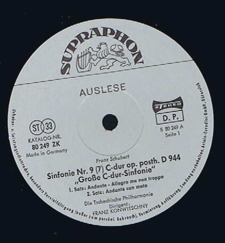Franz Schubert / Czech Philharmonic Orchestra, The / Franz Konwitschny - Große Sinfonie Nr. 9 C-dur (LP) - Discogs image 3