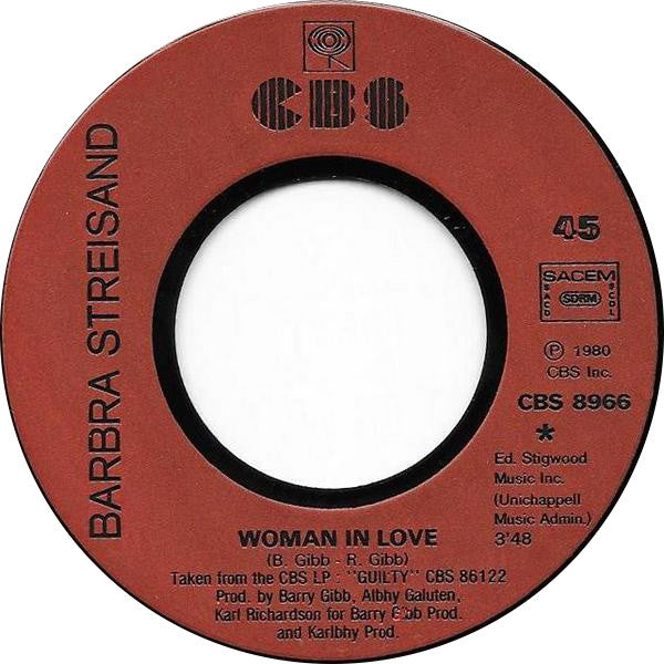 Barbra Streisand - Woman In Love (7") - Discogs image 3