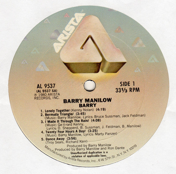 Barry Manilow - Barry (LP) - Discogs image 3