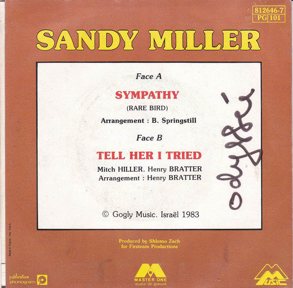 Sandy Miller (2) - Sympathy (7") - Discogs image 2