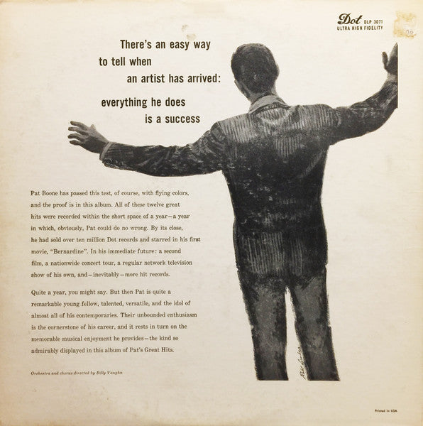 Pat Boone - Pat's Great Hits (LP) - Discogs image 2