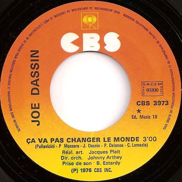 Joe Dassin - Ça Va Pas Changer Le Monde / Il Faut Naître À Monaco (7") - Discogs image 3
