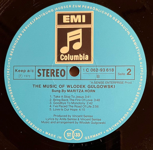 Maritza Horn - The Music Of Wlodek Gulgowski (LP) - Discogs image 5