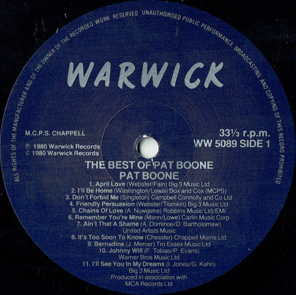 Pat Boone - The Best Of Pat Boone - 22 Original Hits (LP) - Discogs image 3