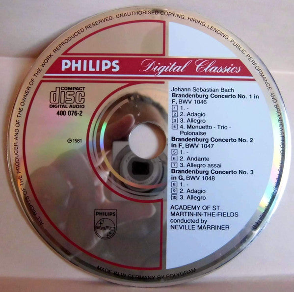 Johann Sebastian Bach – Henryk Szeryng, Heinz Holliger, Carl Pini, Michala Petri, André Bernard, Academy Of St. Martin-in-the-Fields, The, Sir Neville Marriner - The Brandenburg Concertos Nos. 1, 2 & 3 = Die Brandenburgischen Konzerte = Les Concertos Bran - Discogs image 3