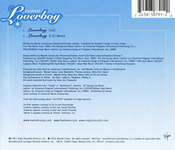 Mariah Carey - Loverboy (CD) - Discogs image 2