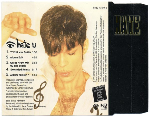 Artist (Formerly Known As Prince), The - I Hate U (The Hate Experience) (CD) - Discogs image 3