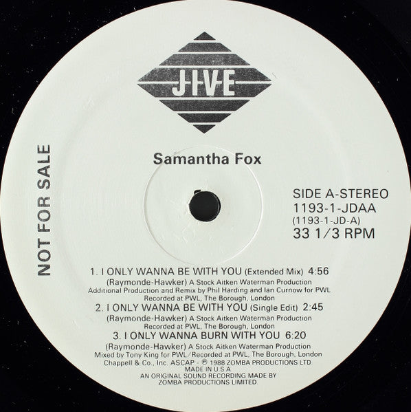 Samantha Fox - I Only Wanna Be With You (12") - Discogs image 3