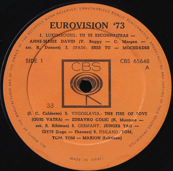 Various - Eurovision 73 (LP) - Discogs image 3