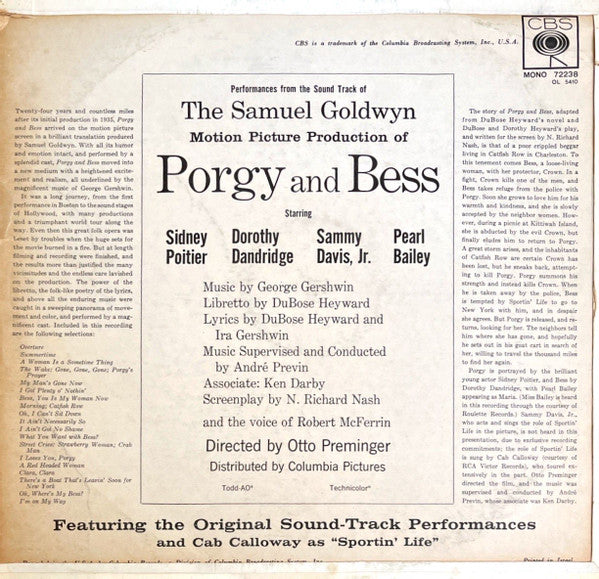 Samuel Goldwyn - The Samuel Goldwyn Motion Picture Production Of Porgy And Bess (LP) - Discogs image 2