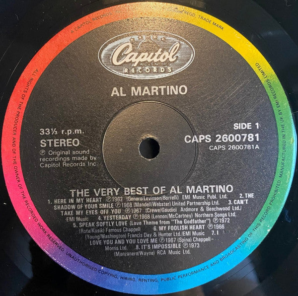 Al Martino - The Very Best Of (LP) - Discogs image 3