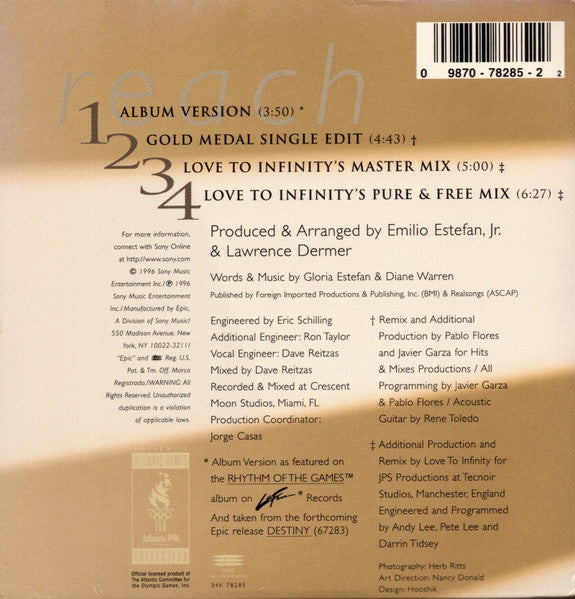 Gloria Estefan - Reach (CD) - Discogs image 2
