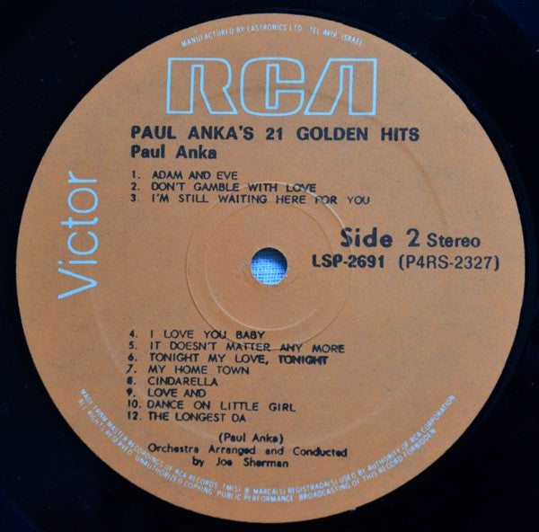 Paul Anka - Paul Anka's 21 Golden Hits (LP) - Discogs image 5